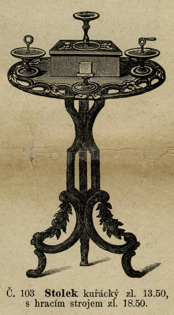 Detail of the smoking table
